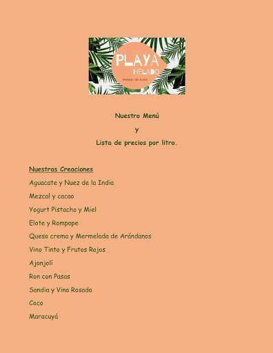 Playa Helado helado de autor