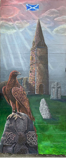 Forfar Murals Trail: Restenneth Priory and Golden Eagle Gallery - United Kingdom