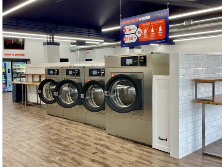 Self-service laundry at Fresh Laundromat Griffith, Chicago, IL