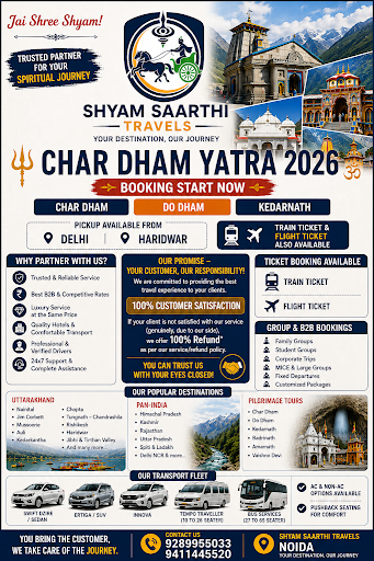 Book your Char Dham Yatra 2026 with Shyam Saarthi Travels and plan a comfortable and hassle-free… post image