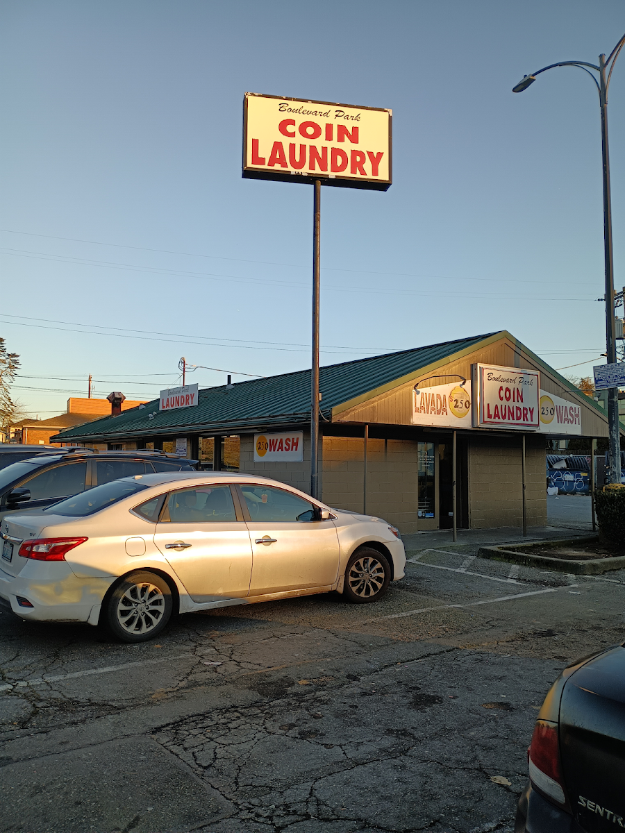 Boulevard Park Laundry storefront and entrance in Seattle