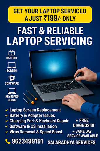 Need urgent laptop repair in Shirdi? Sai Aradhya Computers And CCTV Services offers professional… post image