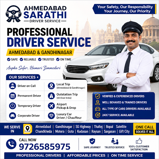 🚗 Need a Professional Driver in Ahmedabad or Gandhinagar?