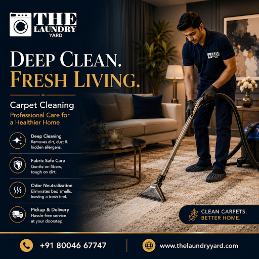 At The Laundry Yard, we provide a reliable Carpet Cleaning Service in Kanpur using professional e… post image