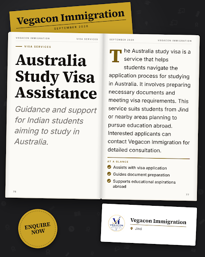 Vegacon Immigration in Jind provides expert Australia study visa assistance, guiding you through… post image
