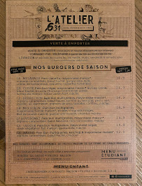 Menu L’ATELIER 631 Page 1