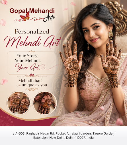 Gopal Mehandi specializes in personalized mehndi art, creating unique mehndi desigen tailored to… post image