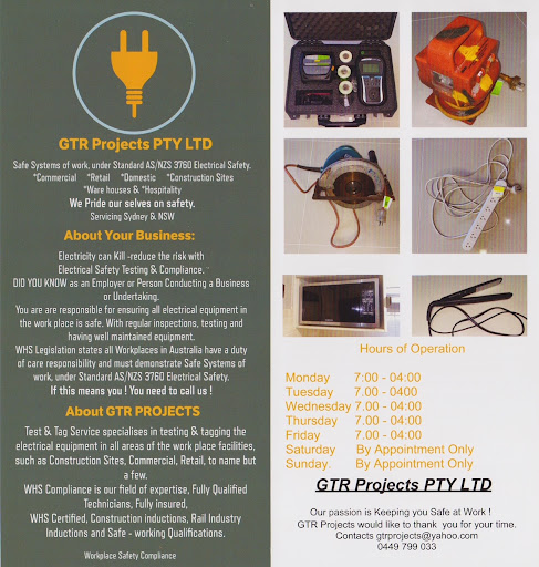 GTR Projects - Electrical Test and Tag, Pat Testing