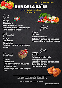 Menu Bar restaurant de la Baïse à Condom Page 1