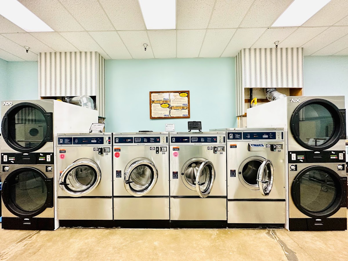 Clean laundry equipment at Overlake Laundromat in Seattle, WA