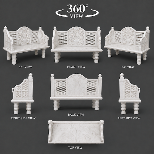 🪨✨ White Marble 3-Seater Bench Sofa Chair ✨🪨 post image