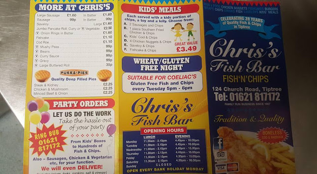 Chris's Fish Bar Open Times