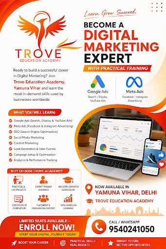 TROVE EDUCATION ACADEMY, YAMUNA VIHAR AND LEARN THE MOST IN-DEMAND SKILLS USED BY BUSINESSES WORL… post image