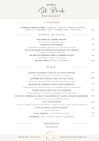 Menu Restaurant Le ST ROCH Page 1