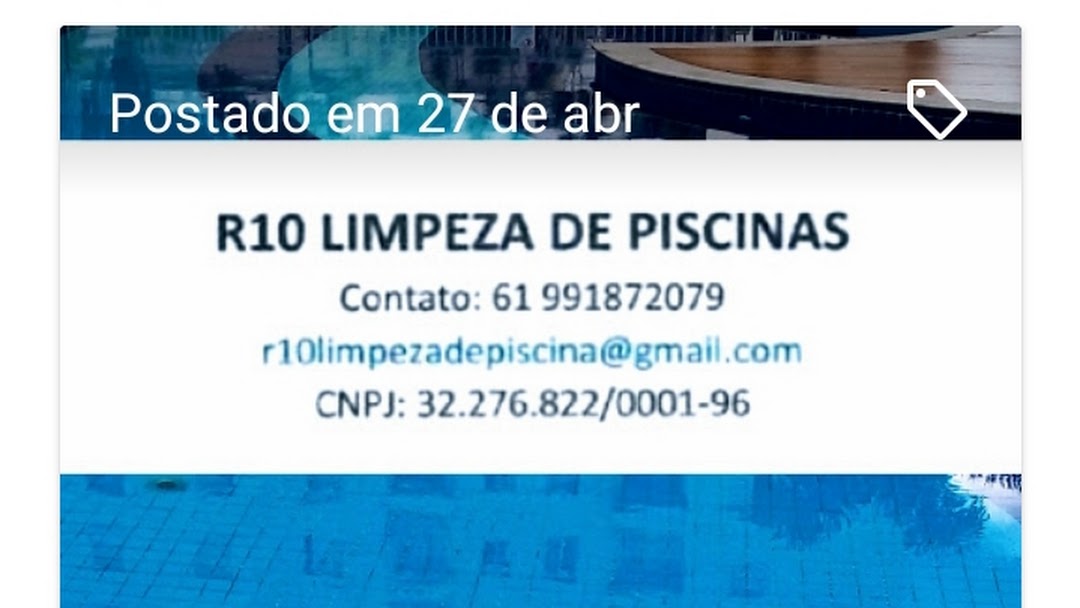 R10 limpeza de piscinas Limpeza de piscinas residência e