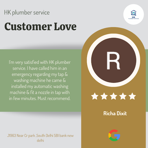 Richa Dixit from New Delhi raves about her exceptional experience with HK Plumber Service! She pr… post image
