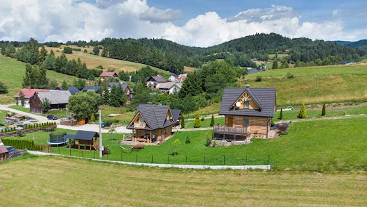 Pocztówka z Mizernej - Domki nad Jeziorem Czorsztyńskim, Pieniny, Gorce - Mizerna