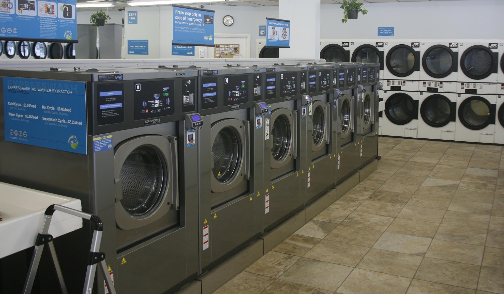 Sunshine Express Laundry Center laundromat interior in Peabody, MA