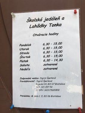 Školská jedáleň a Lahôdky Tonka, Author: Katarína Böhmová