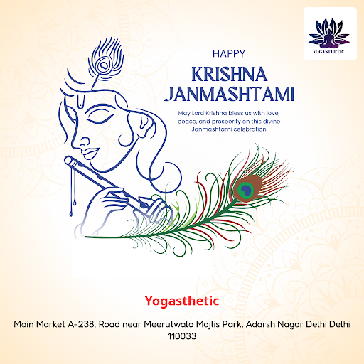 Celebrate Janmashtami with Yogasthetic by embracing harmony and balance through our dedicated yog…