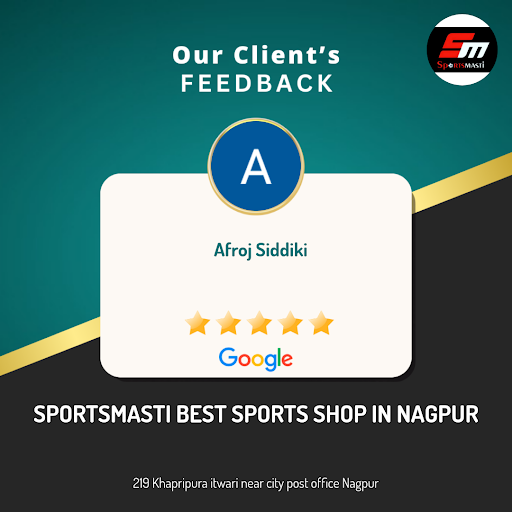 Afroj Siddiki's experience at SPORTSMASTI BEST SPORTS SHOP IN NAGPUR was exceptional! They loved… post image