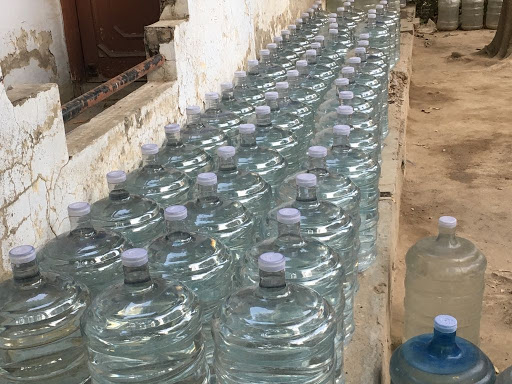 Clear jar and pure water.....