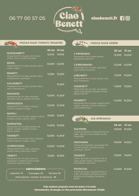 Menu Ciao Benett Page 1