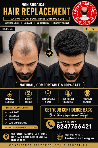 **Hair Loss? Get a Natural New Look with Farhan Hair Fixing!** ✨ post image