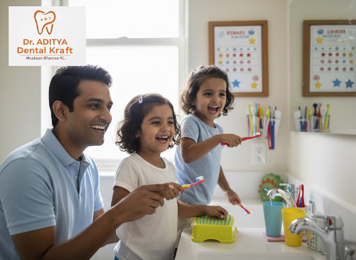 Healthy habits start early, and daily brushing doesn’t have to be a struggle. At Dr. Aditya Denta… post image