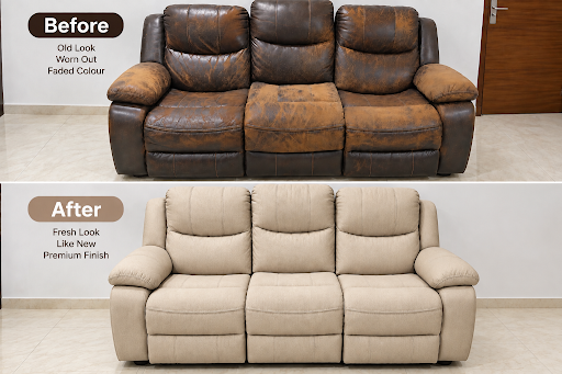 🛋️ Recliner Sofa Repair & Upholstery – Before & After