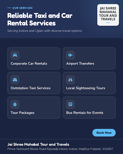 Jai Shree Mahakal Tour and Travels provides reliable taxi service near me Indore, including airpo… post image