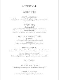 Menu L'Appart Page 1