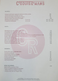 Menu C'Goûts R'Mans Restaurant Page 1