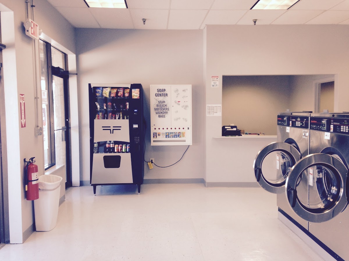 Self-service laundry at Merrimack Commons Laundromat, Manchester, NH