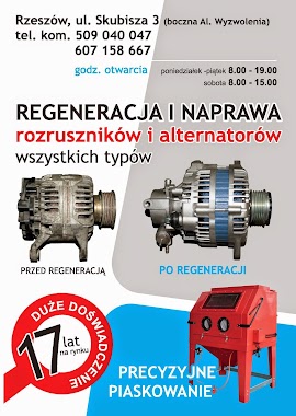 REGENERACJA ALTERNATOROW I ROZRUSZNIKOW, MECHANIKA POJAZDOWA, SERWIS OPON DROZDEX, Author: Regeneracja Rozruszników i alternatorów W. Wójcicki, B. Drozd