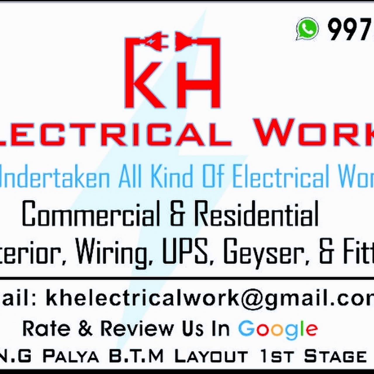 K H ELECTRICAL WORK electrician Electrical Engineer in Bangalore
