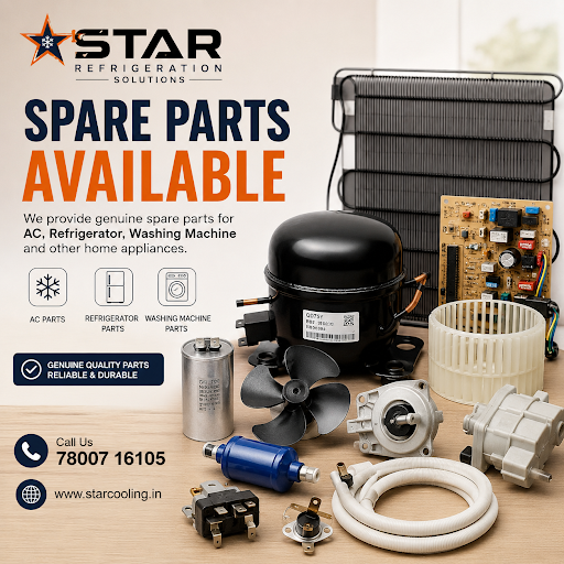 Star Refrigeration provides AC, refrigerator and washing machine spare parts in Lucknow. We offer… post image
