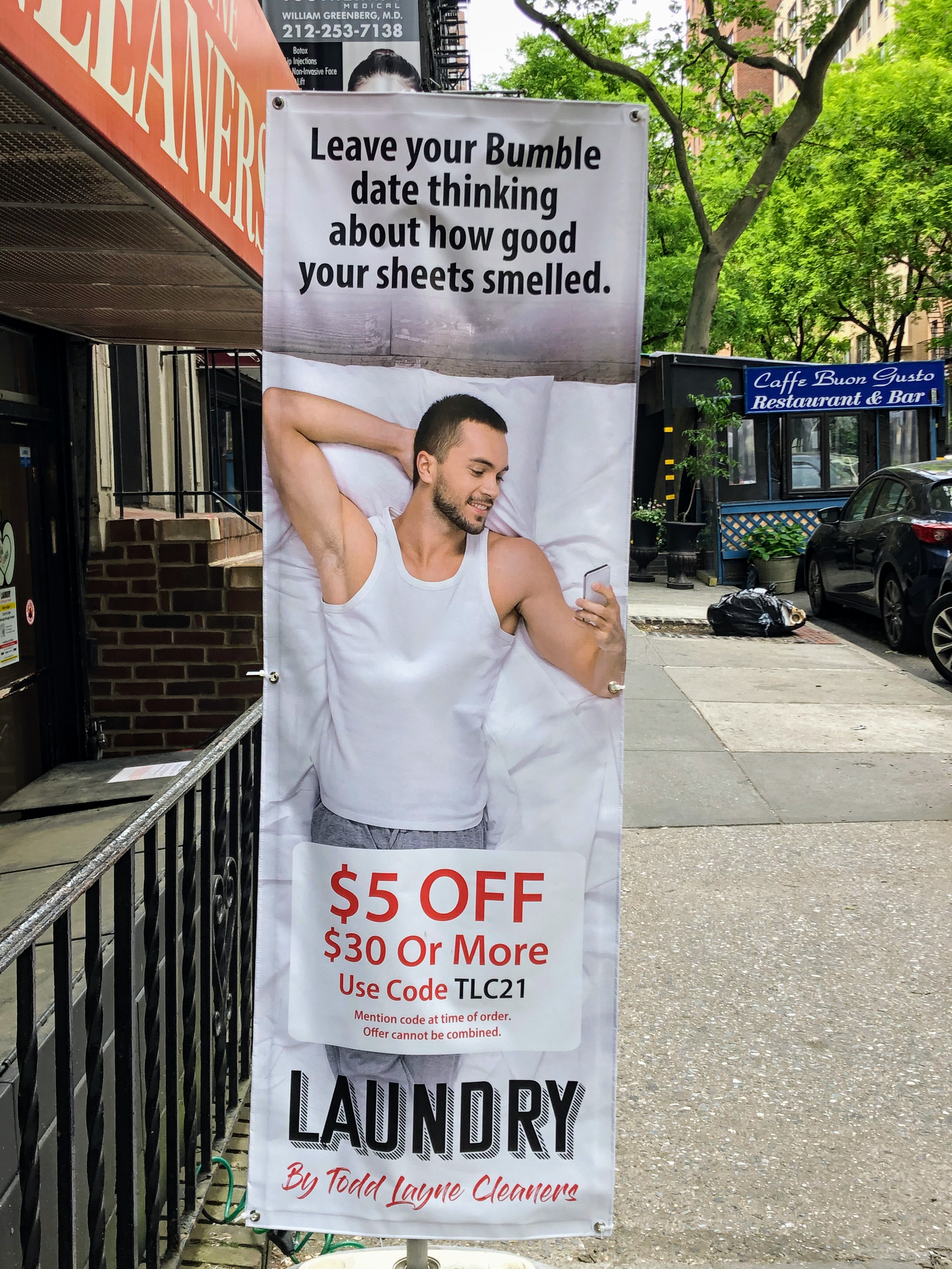 Todd Layne Cleaners and Laundromat storefront and entrance in New York