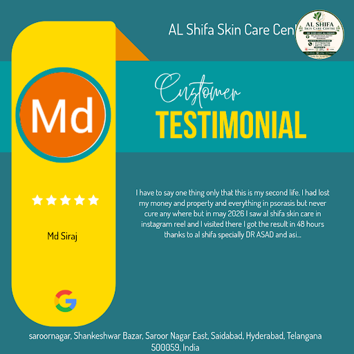 Md Siraj raves about his exceptional experience at AL Shifa Skin Care Centre, a renowned doctor i… post image