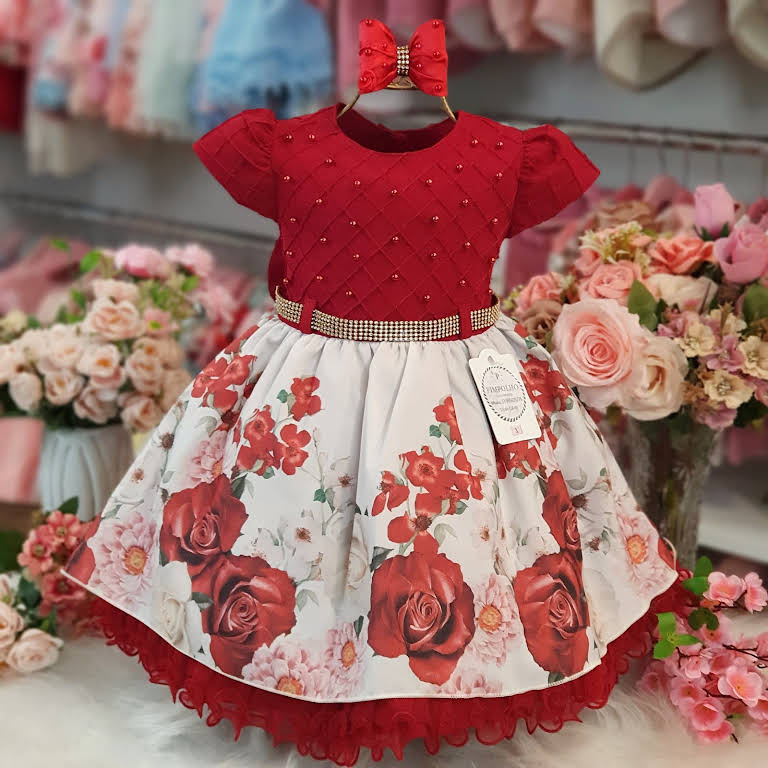 Vestido Princesa Vermelho - Comprar em Loja Pimpolho