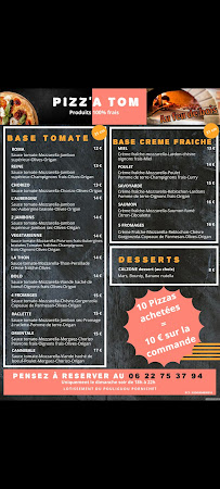 Menu Pizz'a Tom Page 1