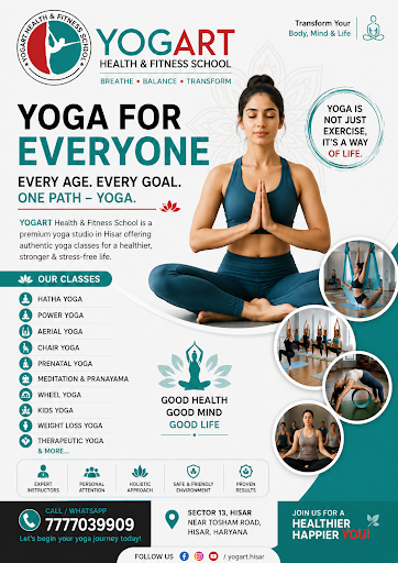 🧘 Transform Your Body, Mind & Life at YOGART Health & Fitness School, Hisar! ✨ post image