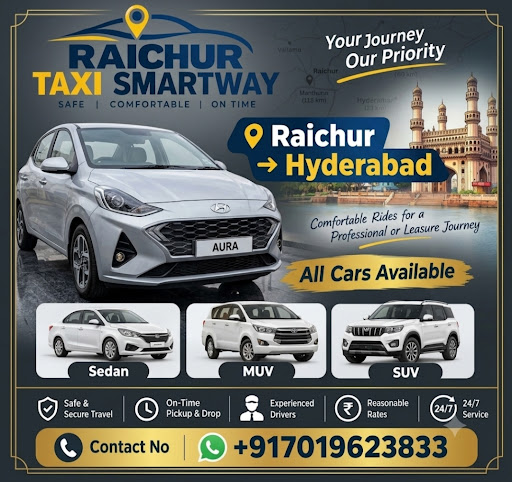🚖 Raichur Taxi Smartway - Raichur to Hyderabad 🚖 post image