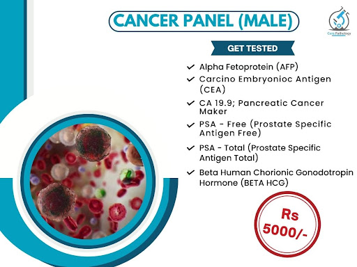Book CANCER PANEL (MALE) Package test Rs.5000/- Only 
