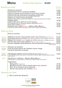 Menu Logis Hôtel Bellevue Page 1