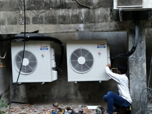 Mitsubishi split new air conditioner installation work/ post image