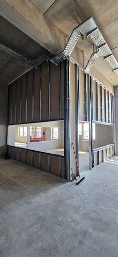 Drywall Partition Work in Progress – Hebbal 🔨✨