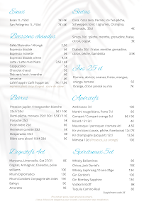 Menu Boukarou Beach Page 1
