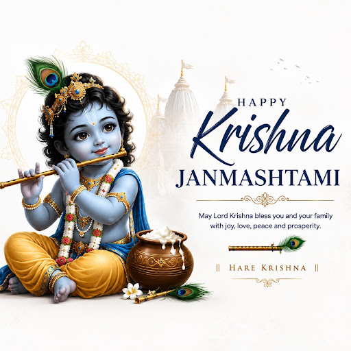 ✨ Happy Krishna Janmashtami! 🦚🪈

May Lord Krishna fill you