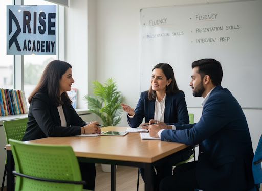 Looking to speak English confidently at work, in interviews, or with clients? Rise Academy in Gur…